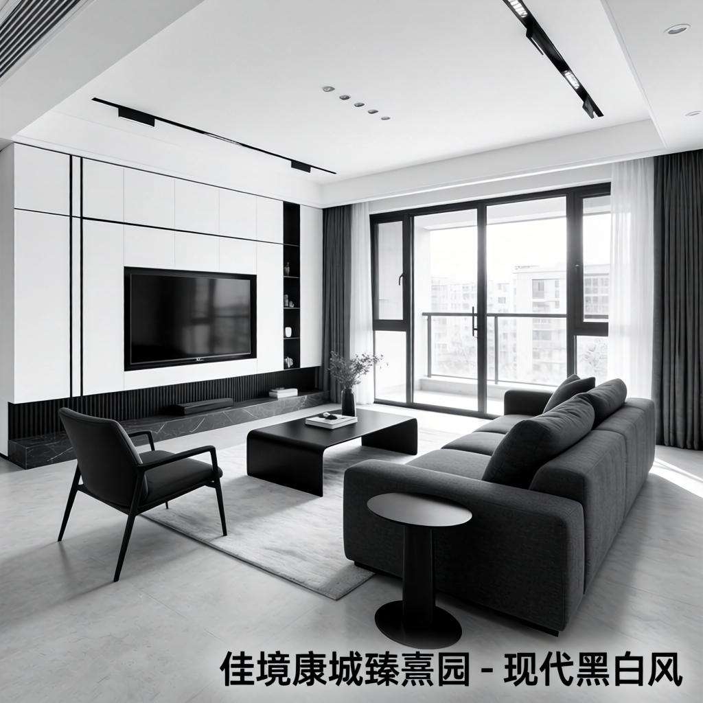 佳境康城臻熹园 - 现代黑白风