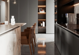 164㎡极简+轻奢，线性美学构建的高级感(图9)