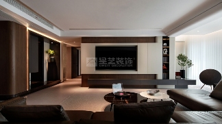 140㎡意式轻奢大平层:暖咖与木饰面的诗意融合,诠释无边界的舒适生活(图3) ab21dbebabc56c795b9182bff0b717ae.png