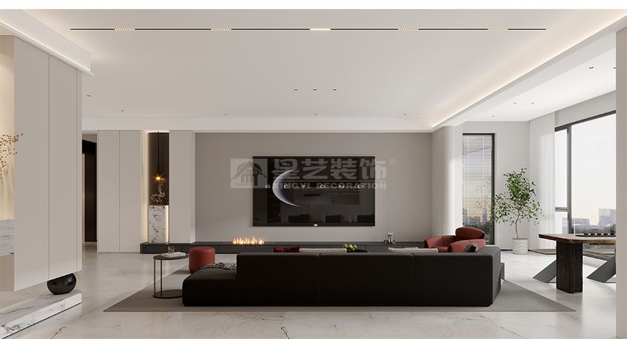 大宅至简：现代风大平层的留白与质感(图5)