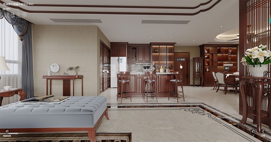 华南名宇顶楼复式-美式新中(图2)