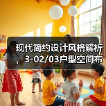 现代简约设计风格解析，3-02/03户型空间布局（图1）