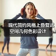 现代简约风格上叠复式 空间几何色彩设计（图3）