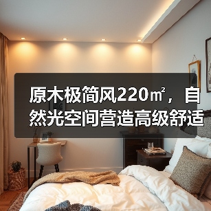 原木极简风220㎡，自然光空间营造高级舒适感（图2）