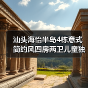 汕头海怡半岛4栋意式简约风四房两卫儿童独立空间设计（图1）