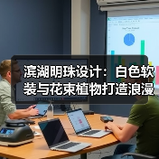 滨湖明珠设计：白色软装与花束植物打造浪漫温馨空间（图4）