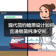 现代简约暗黑设计如何营造极简纯净空间（图1）