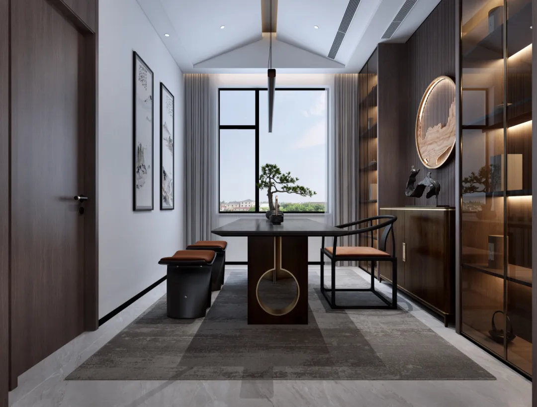 新中式装修风靡全国，这对夫妻竟然把400㎡豪宅装成了江南水墨画(图1)