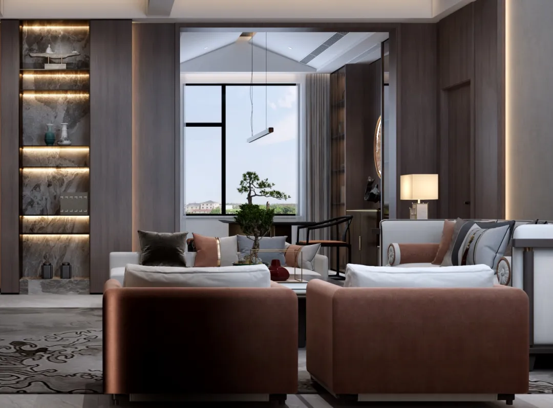 新中式装修风靡全国，这对夫妻竟然把400㎡豪宅装成了江南水墨画(图3)