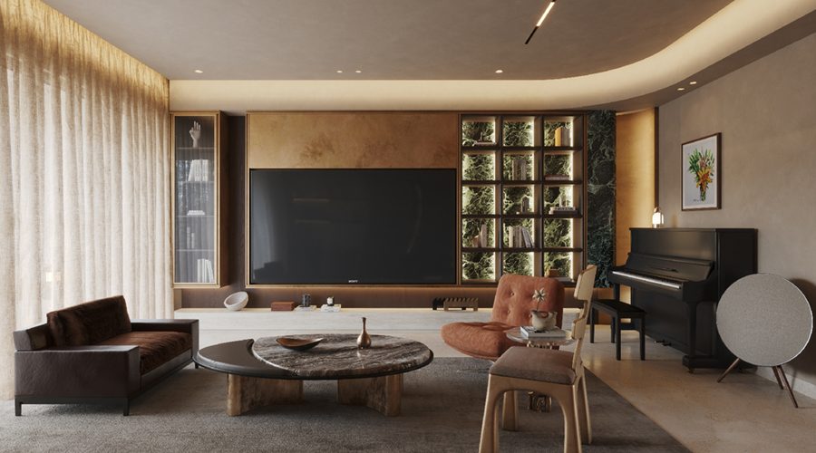 深色木作与青绿石材的碰撞，竟然演绎出这样的老钱风范